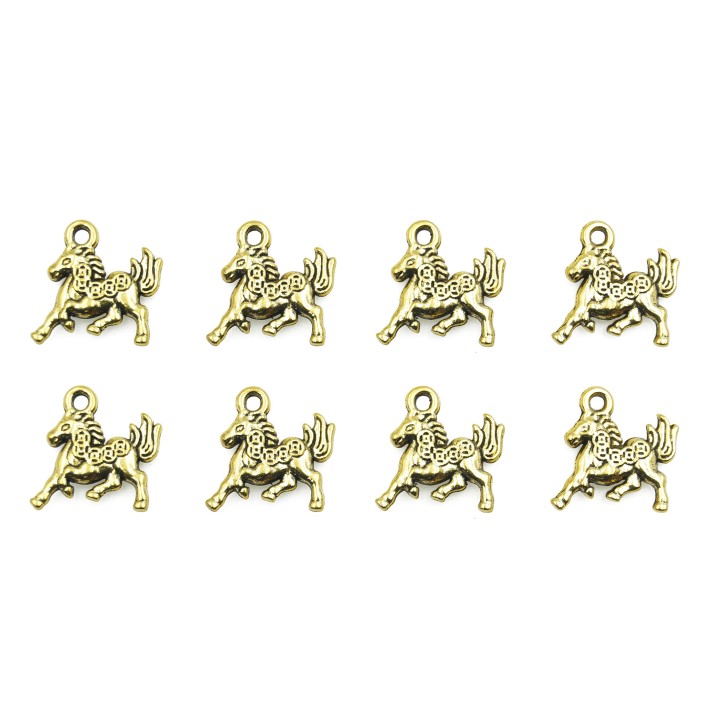 Caballo plano con argolla 17x15mm de pewter para collar pulsera y aretes
