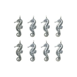 Caballito de mar con argolla 22x11mm de pewter para collar pulsera y aretes