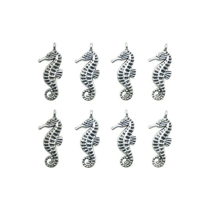 Caballito de mar con argolla 22x11mm de pewter para collar pulsera y aretes