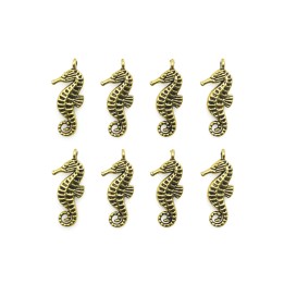 Caballito de mar con argolla 22x11mm de pewter para collar pulsera y aretes