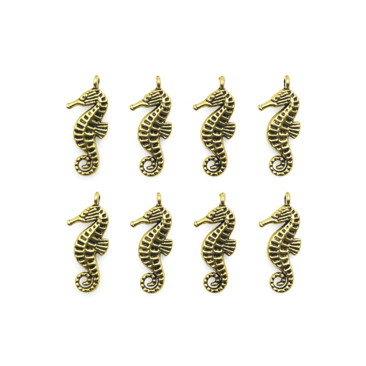 Caballito de mar con argolla 22x11mm de pewter para collar pulsera y aretes