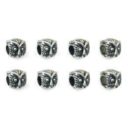 Cabeza de buho 10x10mm de pewter para collar y pulsera