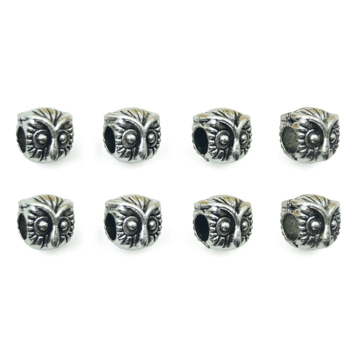 Cabeza de buho 10x10mm de pewter para collar y pulsera