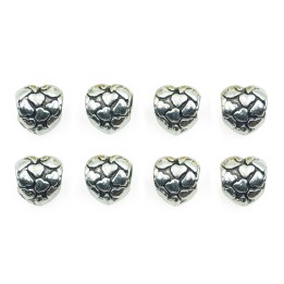 Corazon grabado 11x11mm de pewter para collar y pulsera