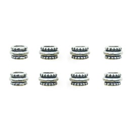 Rondel grabado 11x7mm de pewter para collar y pulsera