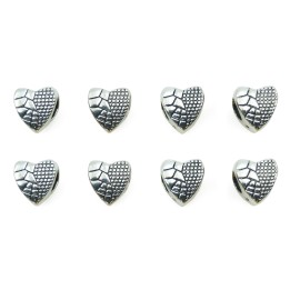 Corazon grabado 11x10mm de pewter para collar y pulsera