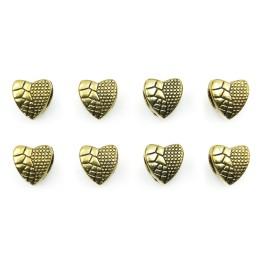 Corazon grabado 11x10mm de pewter para collar y pulsera