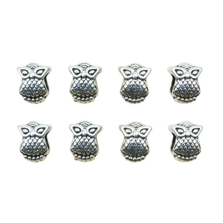 Buho perforado 11x10mm de pewter para collar y pulsera