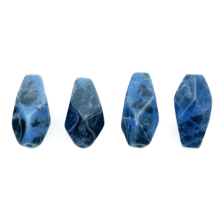 Piedra Natural 16x7mm Ovoide Twister Facetado Sodalite