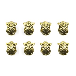 Buho perforado 11x10mm de pewter para collar y pulsera