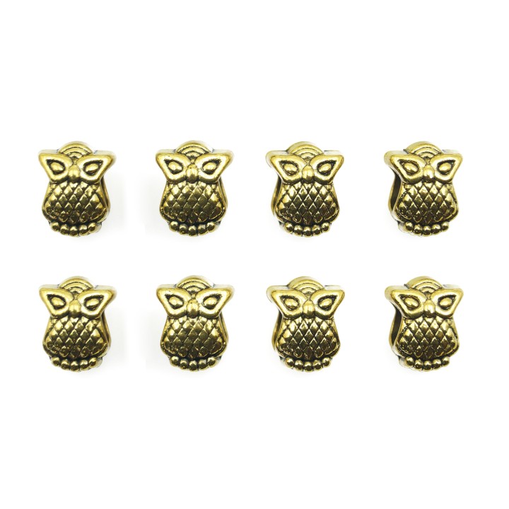 Buho perforado 11x10mm de pewter para collar y pulsera