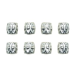 Barril grabado 8x9mm de pewter para collar y pulsera