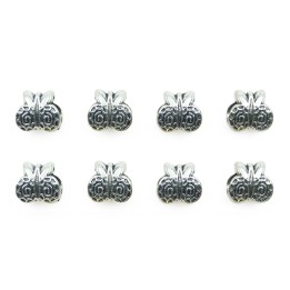 Mariposa perforada 10x10mm de pewter para collar y pulsera
