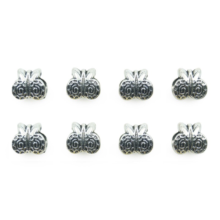 Mariposa perforada 10x10mm de pewter para collar y pulsera