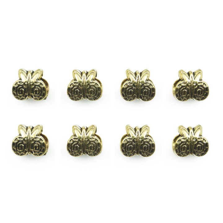 Mariposa perforada 10x10mm de pewter para collar y pulsera