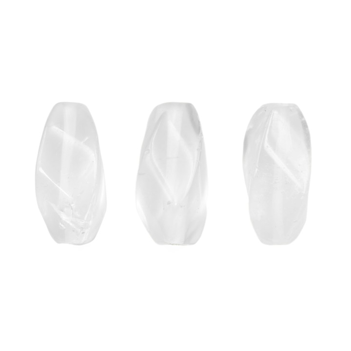 Piedra Natural 17x10mm Ovoide Twister 4 Caras Cristal