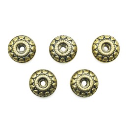 Rondel grabado 19x8mm de plastico para collar y pulsera