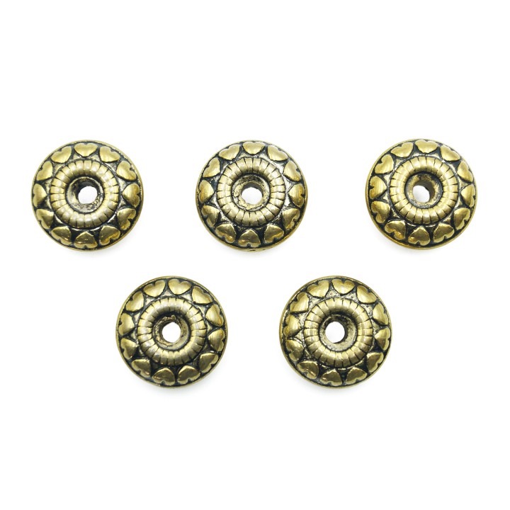 Rondel grabado 19x8mm de plastico para collar y pulsera
