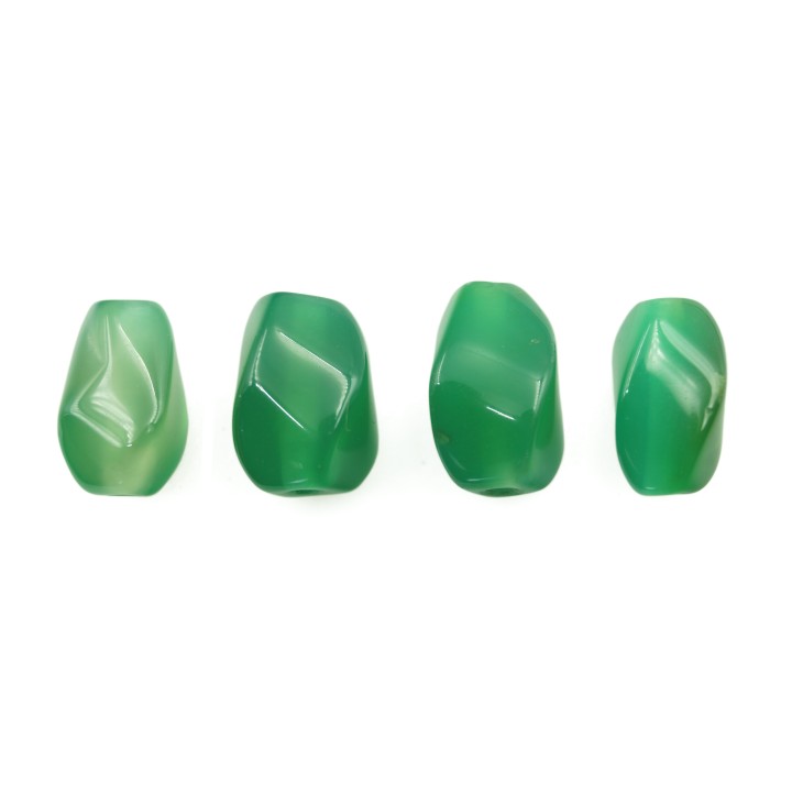 Piedra Natural 15x7mm Ovoide Twister 4 Caras Green Aventurine