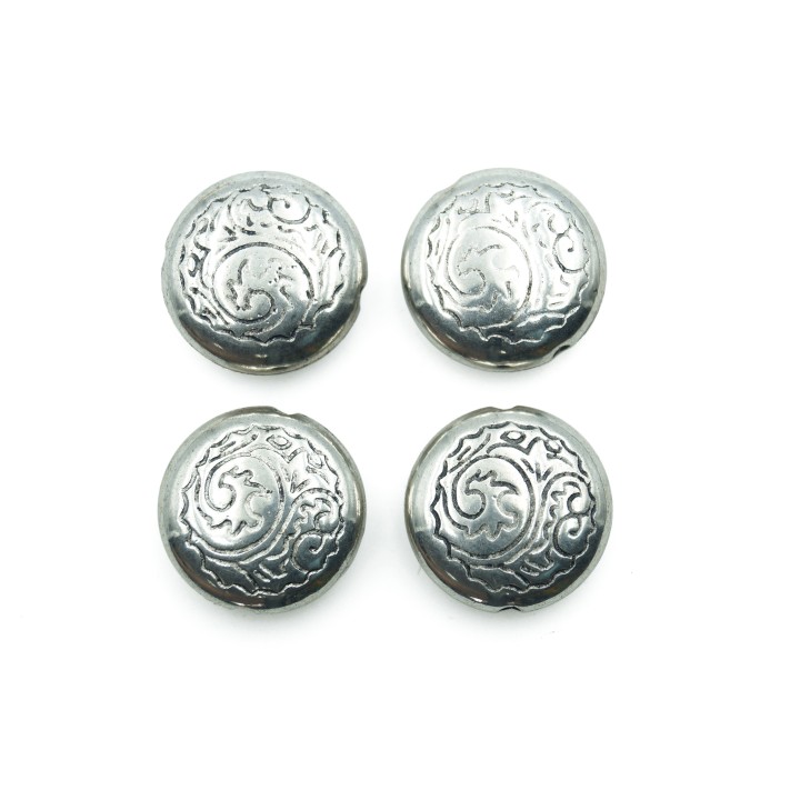Luneta grabada 19x7mm de plastico para collar pulsera y aretes