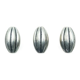Ovoide rayado 25x15mm de plastico para collar pulsera y aretes