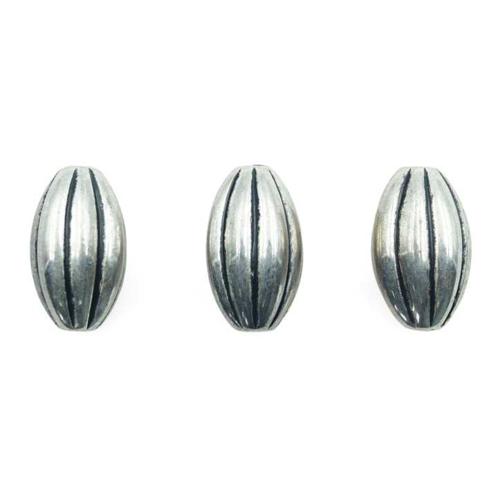 Ovoide rayado 25x15mm de plastico para collar pulsera y aretes