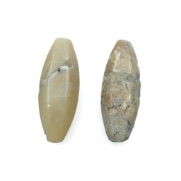 Piedra Natural 30x10mm Ovoide 6 Caras Marfil