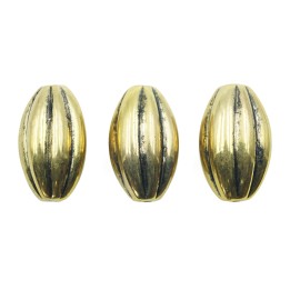 Ovoide rayado 25x15mm de plastico para collar pulsera y aretes