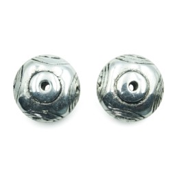 Luneta grabada 24x14mm de plastico para collar y pulsera