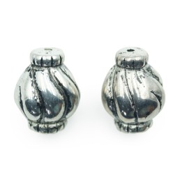Barril rayado 25x20mm de plastico para collar pulsera y aretes