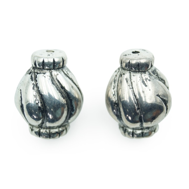 Barril rayado 25x20mm de plastico para collar pulsera y aretes