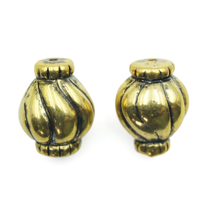 Barril rayado 25x20mm de plastico para collar pulsera y aretes