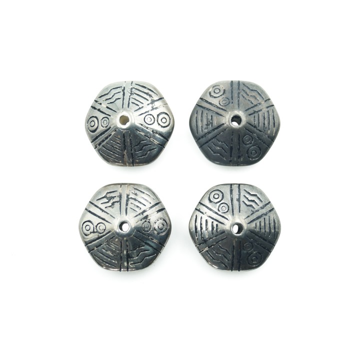 Platillo grabado 22mm de plastico para collar pulsera y aretes