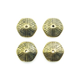 Platillo grabado 22mm de plastico para collar pulsera y aretes