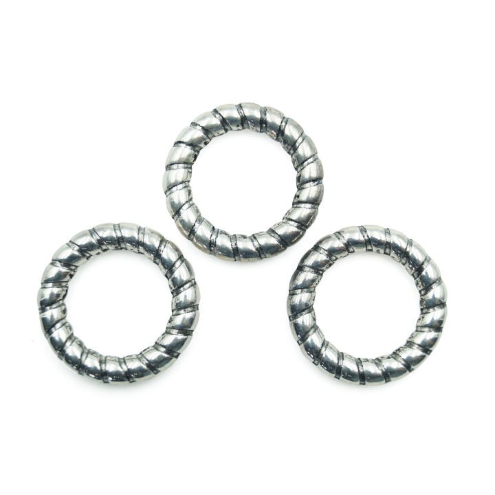 Argolla rayada 35mm de plastico para collar y pulsera