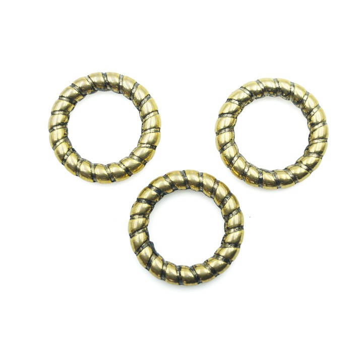 Argolla rayada 35mm de plastico para collar y pulsera