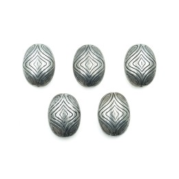 Oval grabado 25x18mm de plastico para collar pulsera y aretes