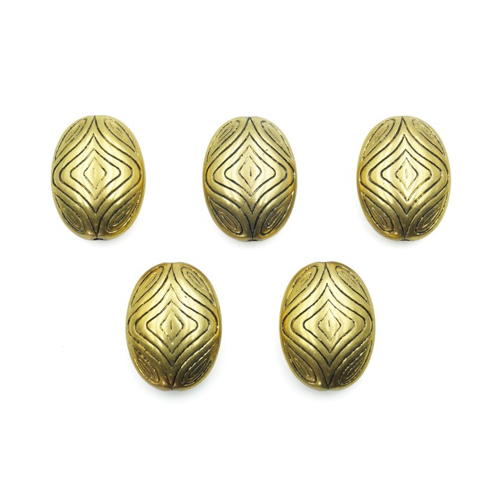 Oval grabado 25x18mm de plastico para collar pulsera y aretes