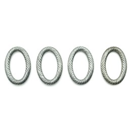 Argolla rayada 36x25mm de plastico para collar y pulsera