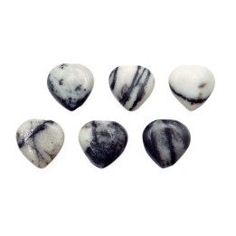 Piedra Natural 8x4mm Corazon Black Picaso