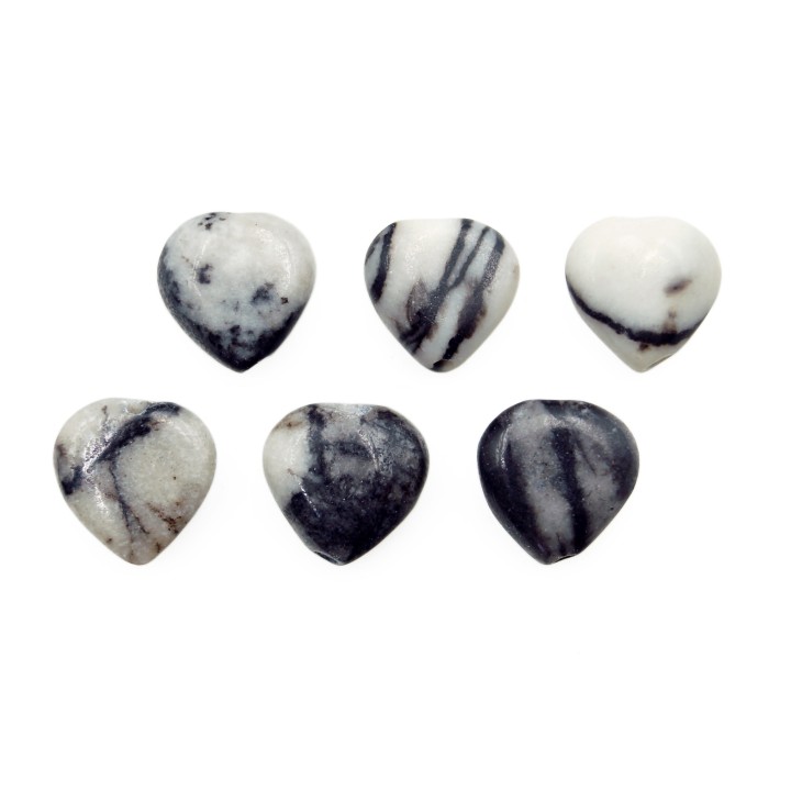 Piedra Natural 8x4mm Corazon Black Picaso
