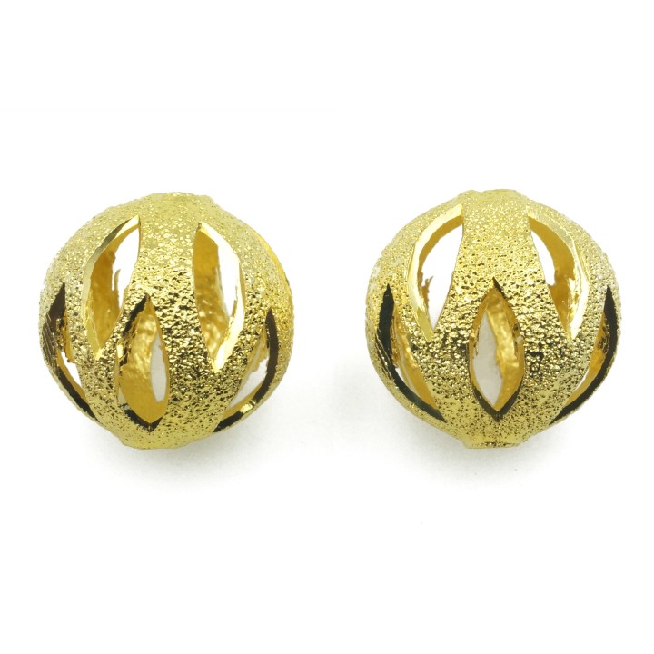 Bola perforada 14 mm de laton para collar y pulsera