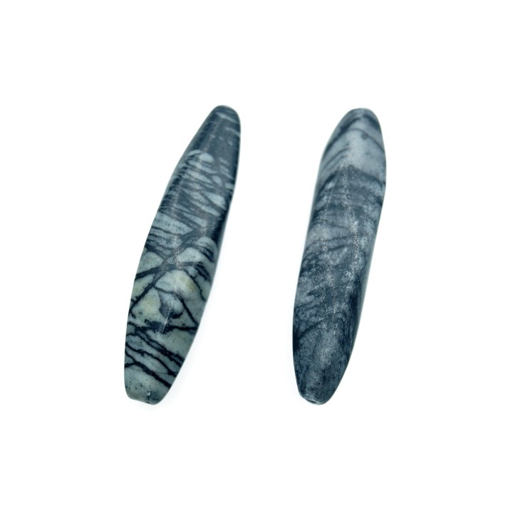 Piedra natural 40x10mm Navet Twister 4 Caras Black Picaso