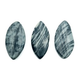 Piedra Natural 16x30mm Navet Curvo Black Picaso
