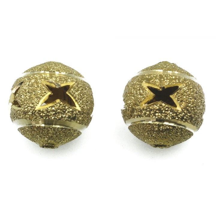 Bola perforada 14 mm de laton para collar y pulsera