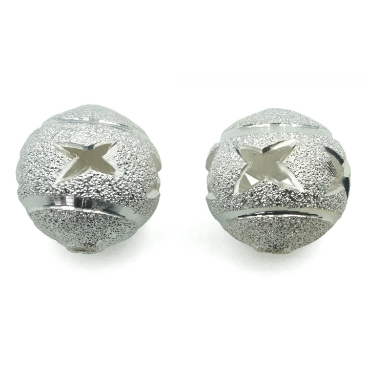 Bola perforada 14 mm de laton para collar y pulsera
