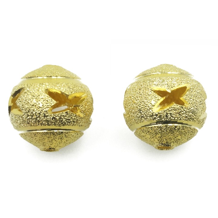 Bola perforada 14 mm de laton para collar y pulsera