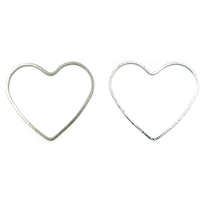 Argolla  23mm De Laton para Collar Y Pulsera Plat Corazon
