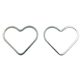 Argolla  18mm De Laton para Collar Y Pulsera Plat Corazon