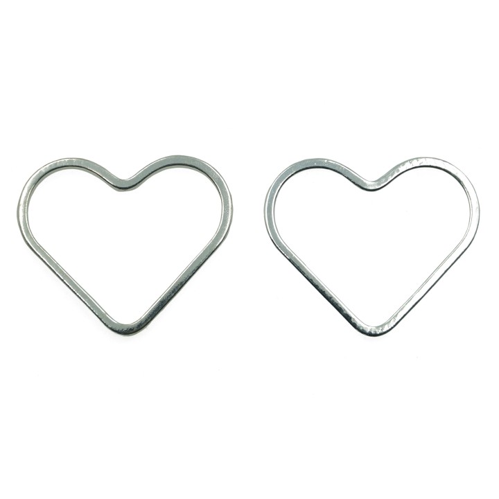 Argolla  18mm De Laton para Collar Y Pulsera Plat Corazon